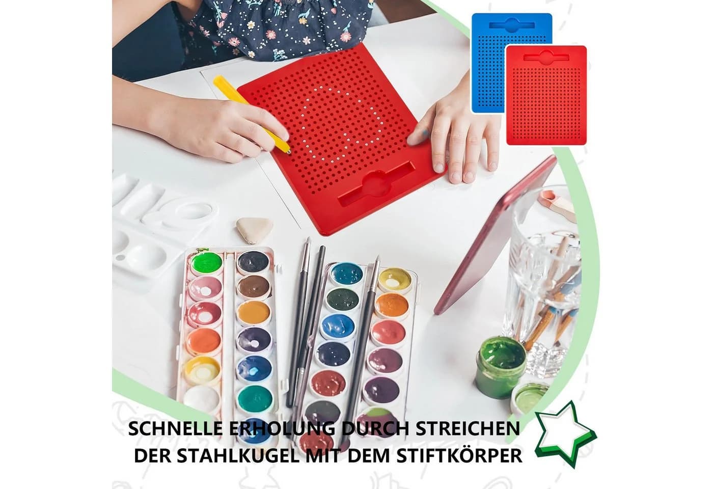 CLTYQ Zaubertafel Pack of 2 Magnetisches Zeichenbrett Kinder mit Stift - Bild 4