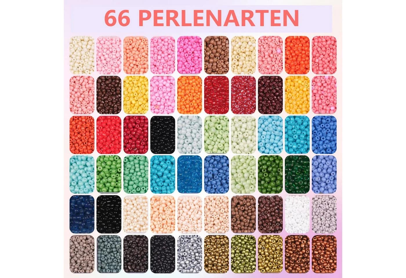 CLTYQ Kreativset Bastelperlen 72 Farben 3mm DIY Armbandperlen