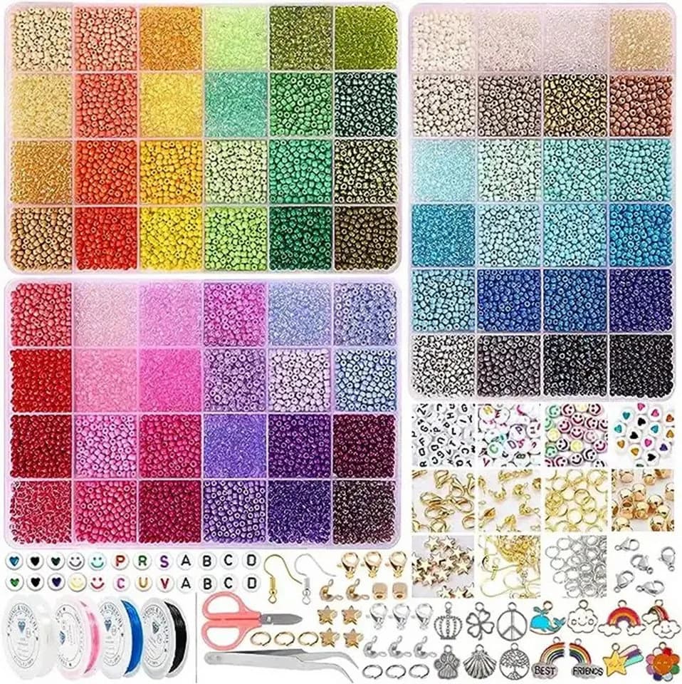 CLTYQ Kreativset Bastelperlen 72 Farben 3mm DIY Armbandperlen - Bild 2