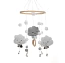 CLTYQ Mobile Windspiele Grau Filzkugeln 3D-Wolkenpuppen Babyzimmer Bild 2