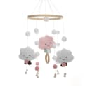 CLTYQ Mobile Windspiele Rosa Filzkugeln 3D-Wolkenpuppen Bild 2