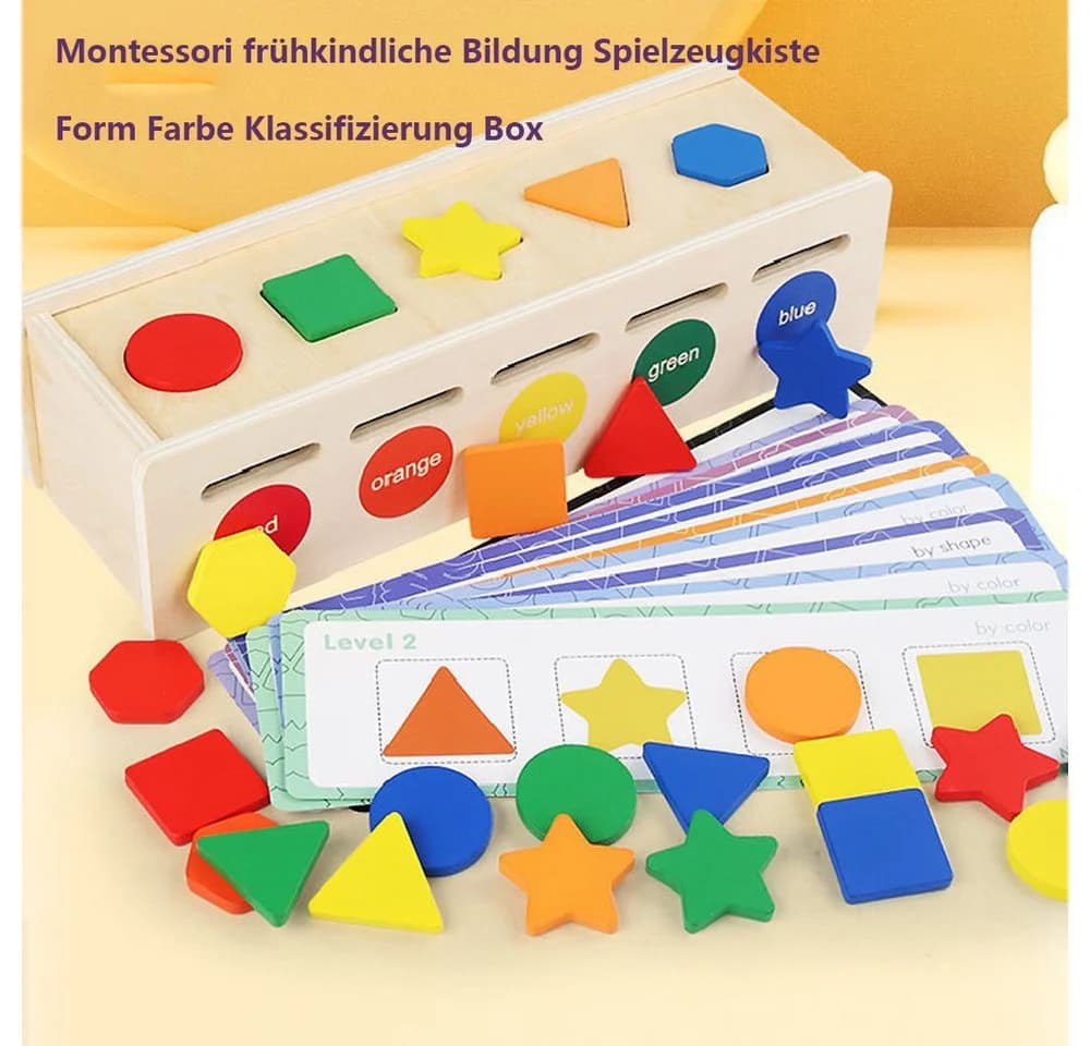 CLTYQ Montessori Lernspielzeug Holz 25-teilig Bunt