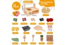 CLTYQ 50-teiliges Pizzaspielzeug aus Holz, Pizzatisch-Set mit Ofen, Spielessen und Zubehör, Montessori-Spielzeug, Küchenspielzeug für Kinder Bild 1