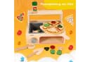CLTYQ 50-teiliges Pizzaspielzeug aus Holz, Pizzatisch-Set mit Ofen, Spielessen und Zubehör, Montessori-Spielzeug, Küchenspielzeug für Kinder Bild 4