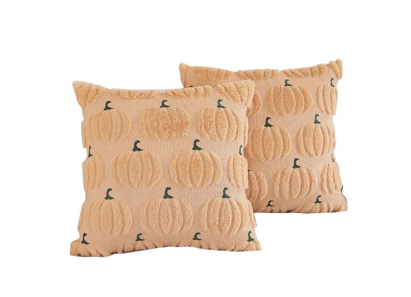 CLTYQ Kissenbezug Herbst Kürbis Kunstfell 45x45 cm Orange - Bild 2