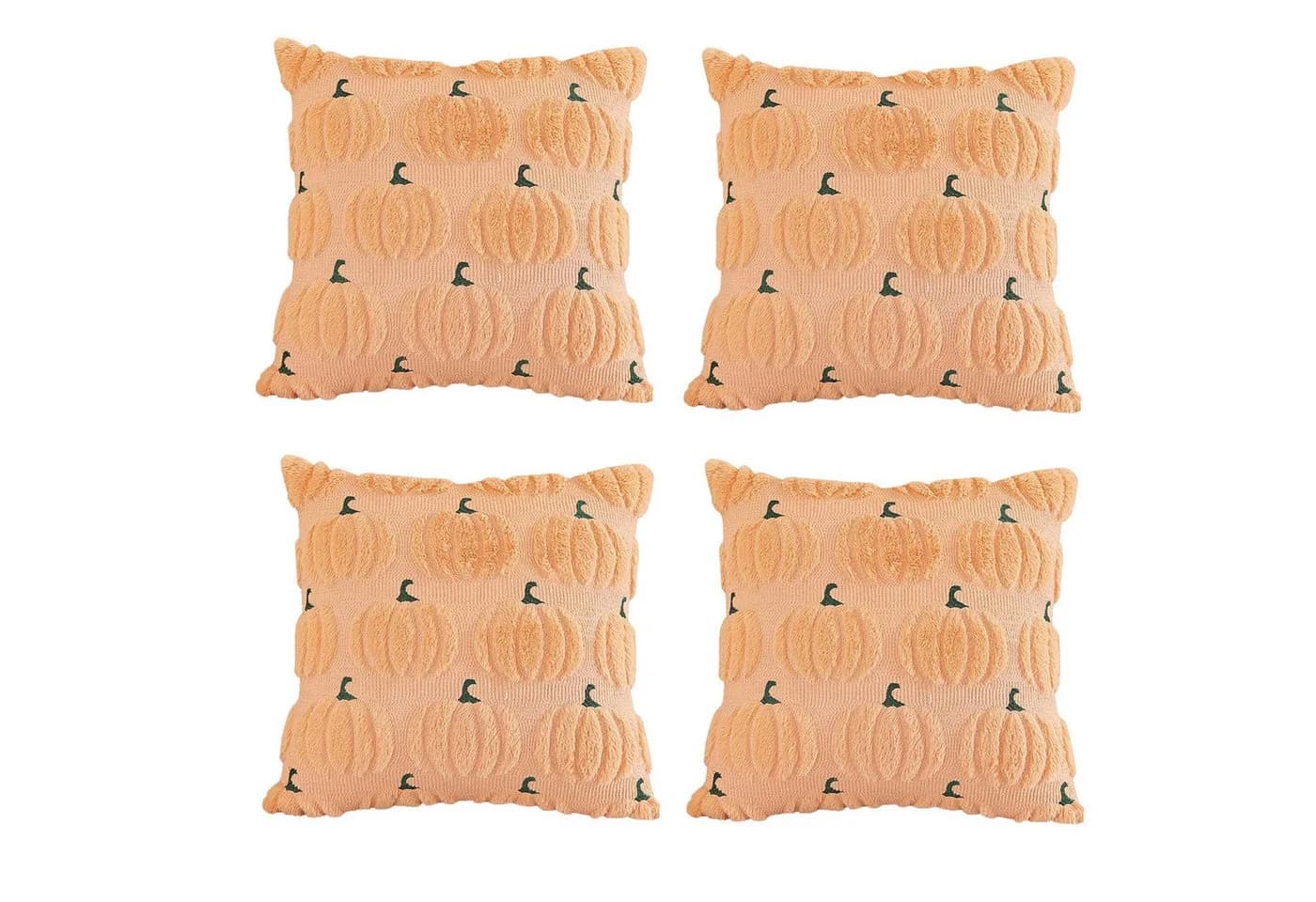 CLTYQ Kissenbezug Herbst Kürbis Kunstfell 45x45 cm Orange - Bild 2