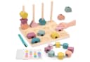 CLTYQ Lernspielzeug Montessori Holz Sortier & Stapelspielzeug, Fädelspiel, Bausteine Sortierspielv Bild 2