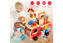 CLTYQ Lernspielzeug 33-teiliges Holz-Kinder-Werkzeug mit Feuerwehr-förmiger Box/Bank, Montessori, Vorschulspielzeug, Geschenke für 3 Jahre alte Bild 1
