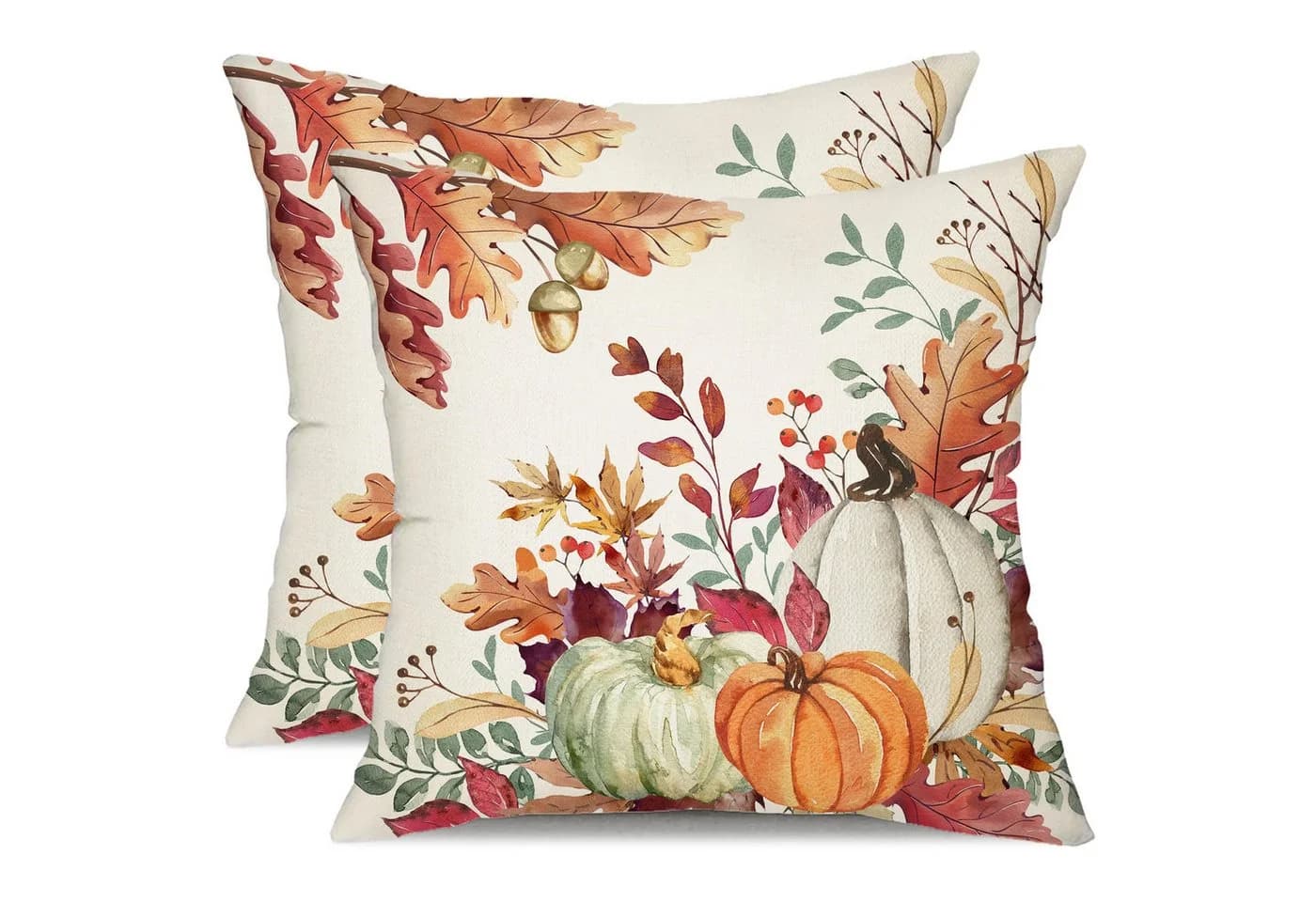 CLTYQ Kissenbezug Herbst Motiv Grün Leinen 45x45cm - Bild 2