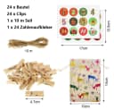 CLTYQ Adventskalender zum Befüllen DIY Set mit 24 Jutesäckchen Bild 4