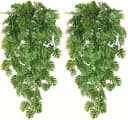 Coonoor Kunstranke 2 Stück Künstliche Hängepflanze Hellgrün Monstera Bild 2