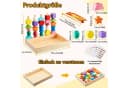 CLTYQ Montessori-Spielzeug Fädelspiel Bausteine Sortierspiel Holz Stapelspiel Bild 1