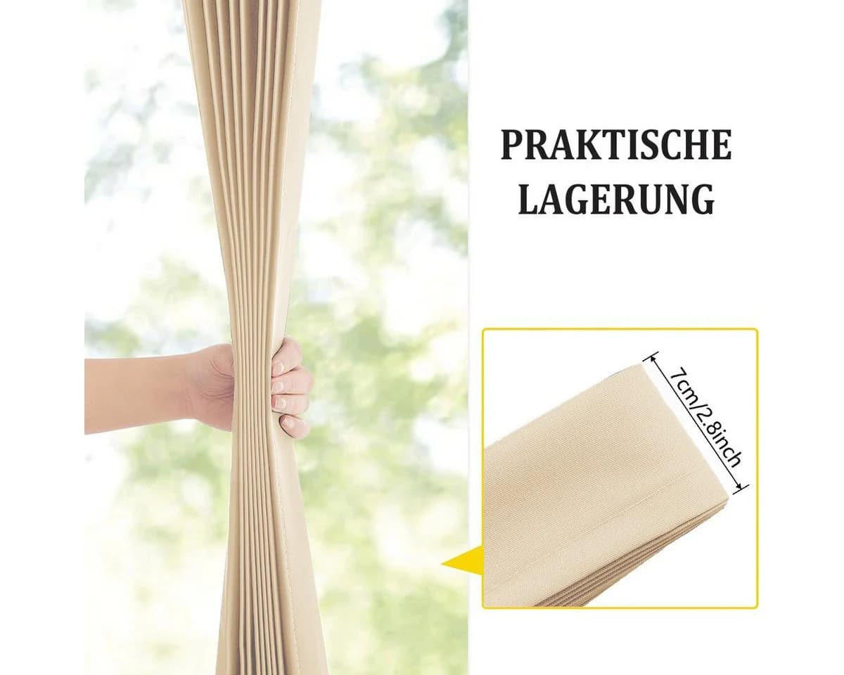 Kaket Türvorhang Grau Isolierend Verdunkelnd mit 22 Haken - Bild 5