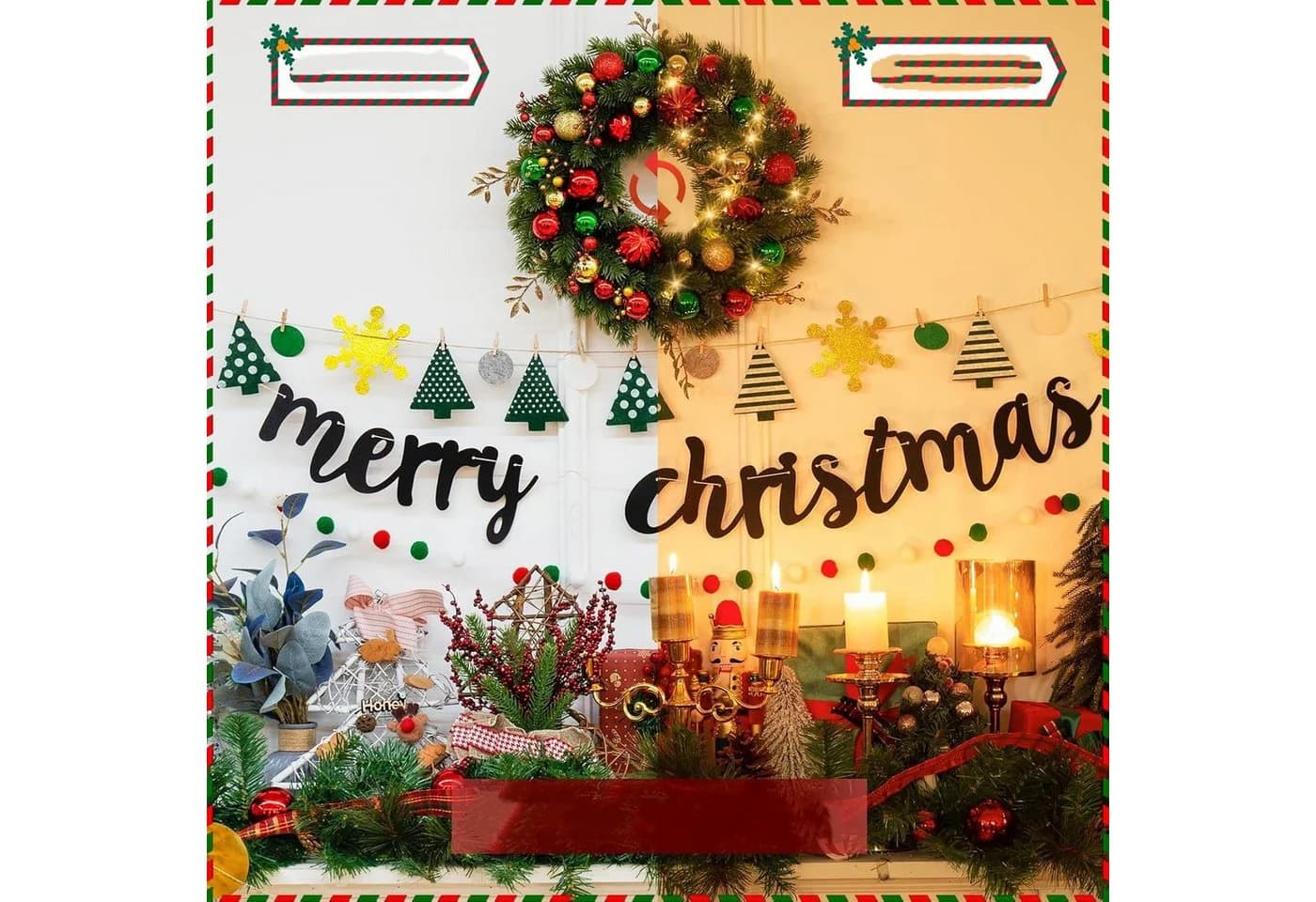 Coonoor LED Weihnachtskranz Grün/Rot mit Timer - Bild 5