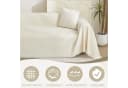 Coonoor Kratzmatte Sofaüberwurf Chenille Beige mit Quasten Bild 1