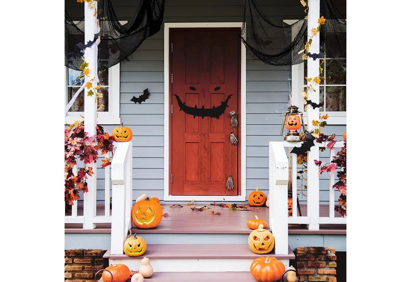 CLTYQ Halloween-Gaze-Stoff-Dekoration 5er-Set Gruselig Schwarz - Bild 5
