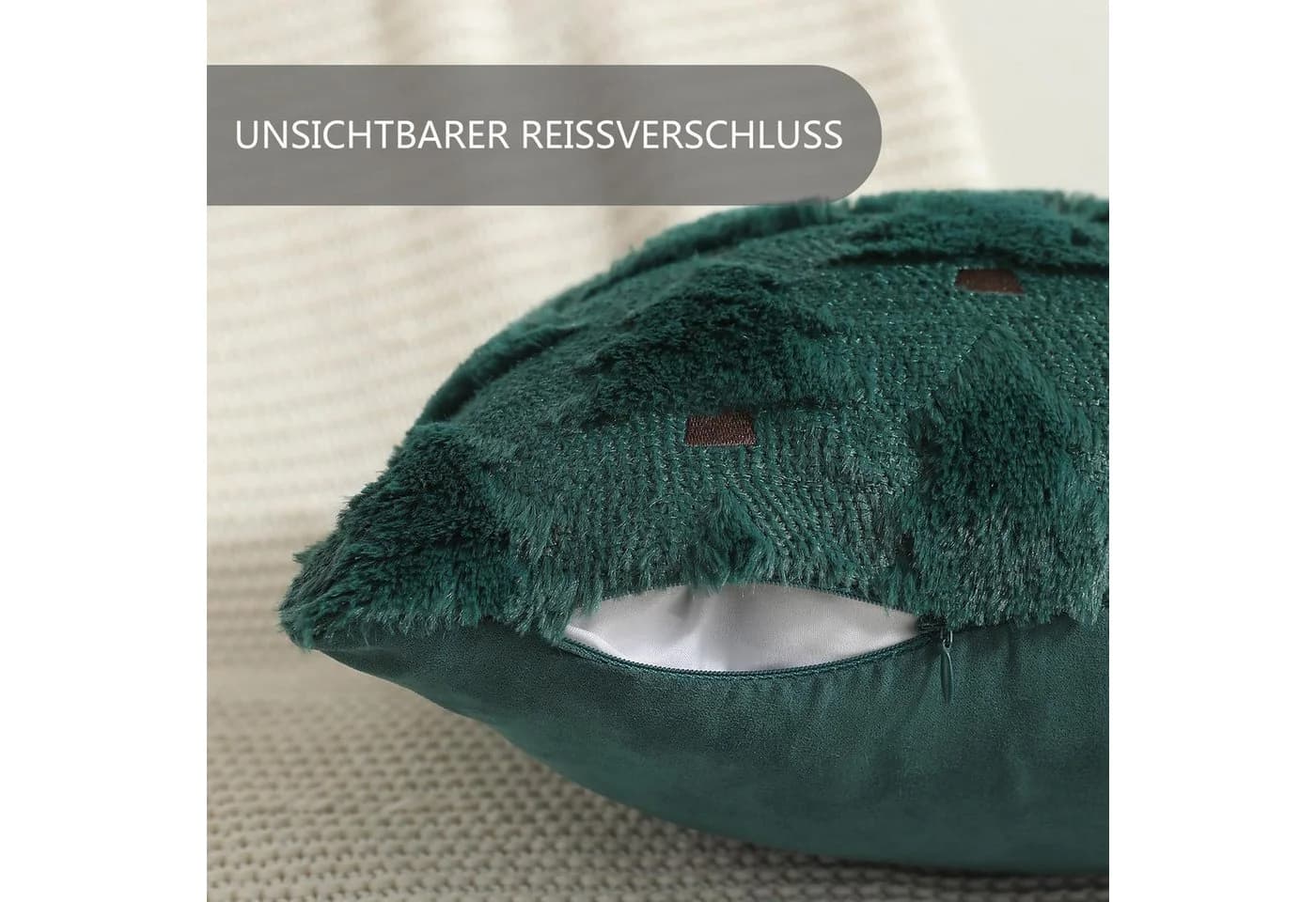 Bomiclss Kissenbezug Weihnachtsbaum 45x45 cm Plüsch 2er-Pack