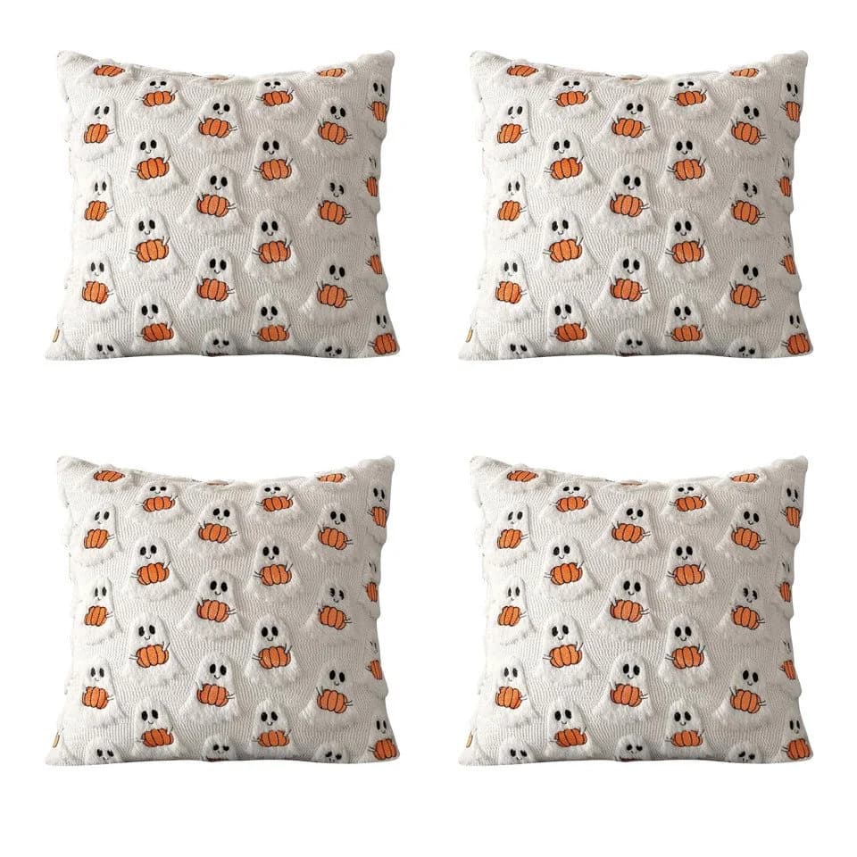 CLTYQ Kissenbezug Halloween Geist Kürbis 45x45 cm 4er Set - Bild 2