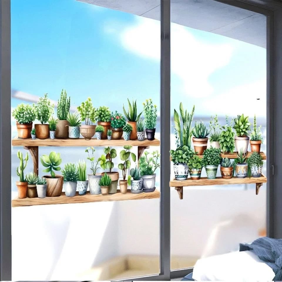 Coonoor Blumenmuster Fenstersticker PVC Statische Folie Bunt - Bild 3