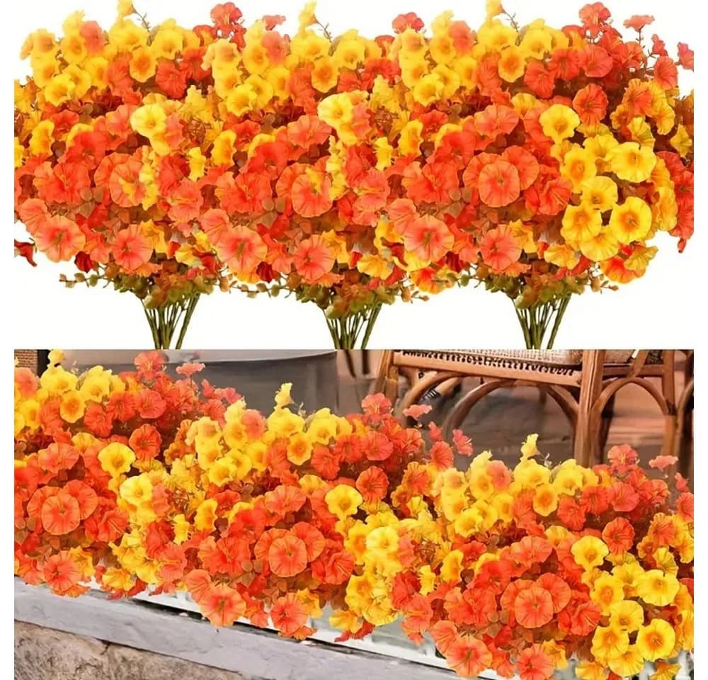 Coonoor Kunstblumenstrauß 12 Bündel Herbstblumen Bunt - Bild 2