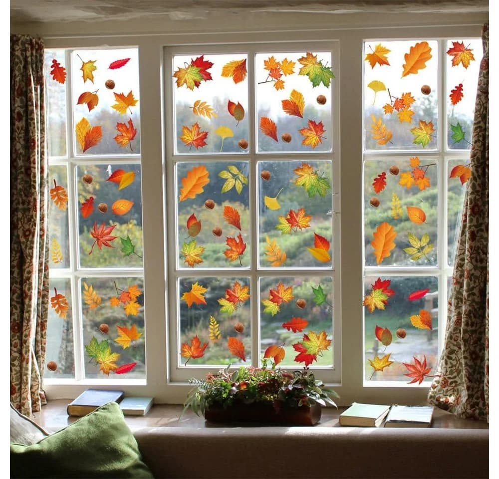 Coonoor Fensterfolie 64 Stück Herbst Deko Selbstklebend - Bild 5