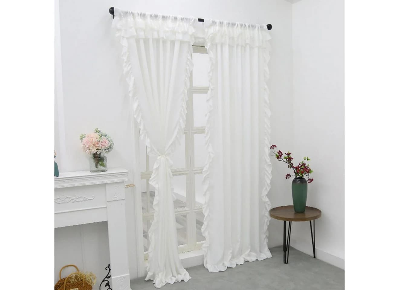 Coonoor Vorhang Weiß mit Rüschen für Schlafzimmer & Wohnzimmer - Bild 3