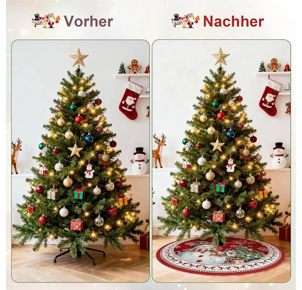 Coonoor Weihnachtsbaumdecke Rot 90cm