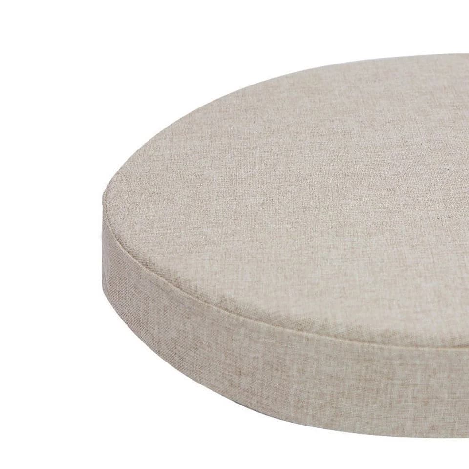 Coonoor Stuhlkissen Rund Beige Leinen Sitzkissen mit rutschfester Basis - Bild 2
