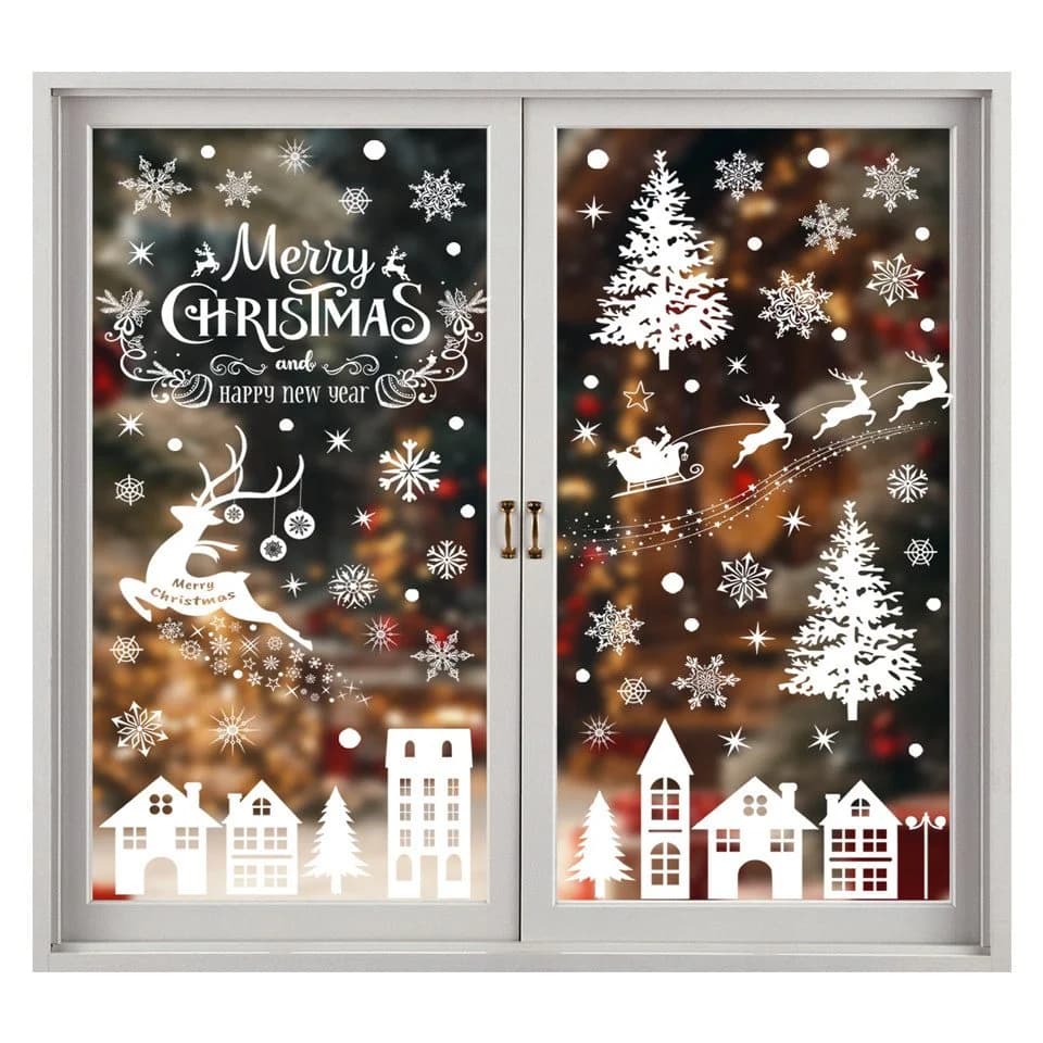 Coonoor Weihnachts-Fensterbilder 4-tlg. Selbstklebend & Wiederverwendbar - Bild 2