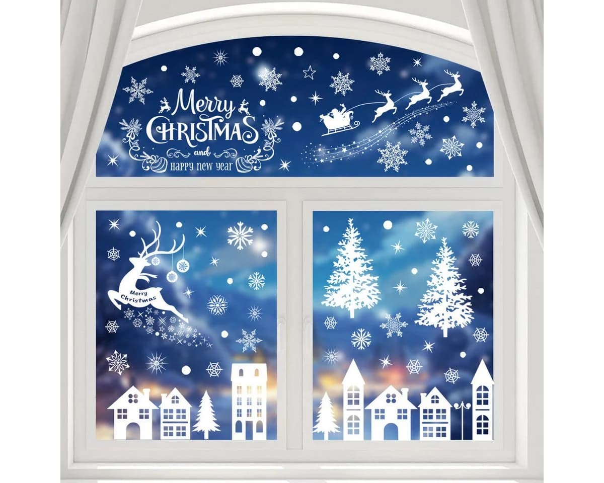 Coonoor Weihnachts-Fensterbilder 4-tlg. Selbstklebend & Wiederverwendbar - Bild 3