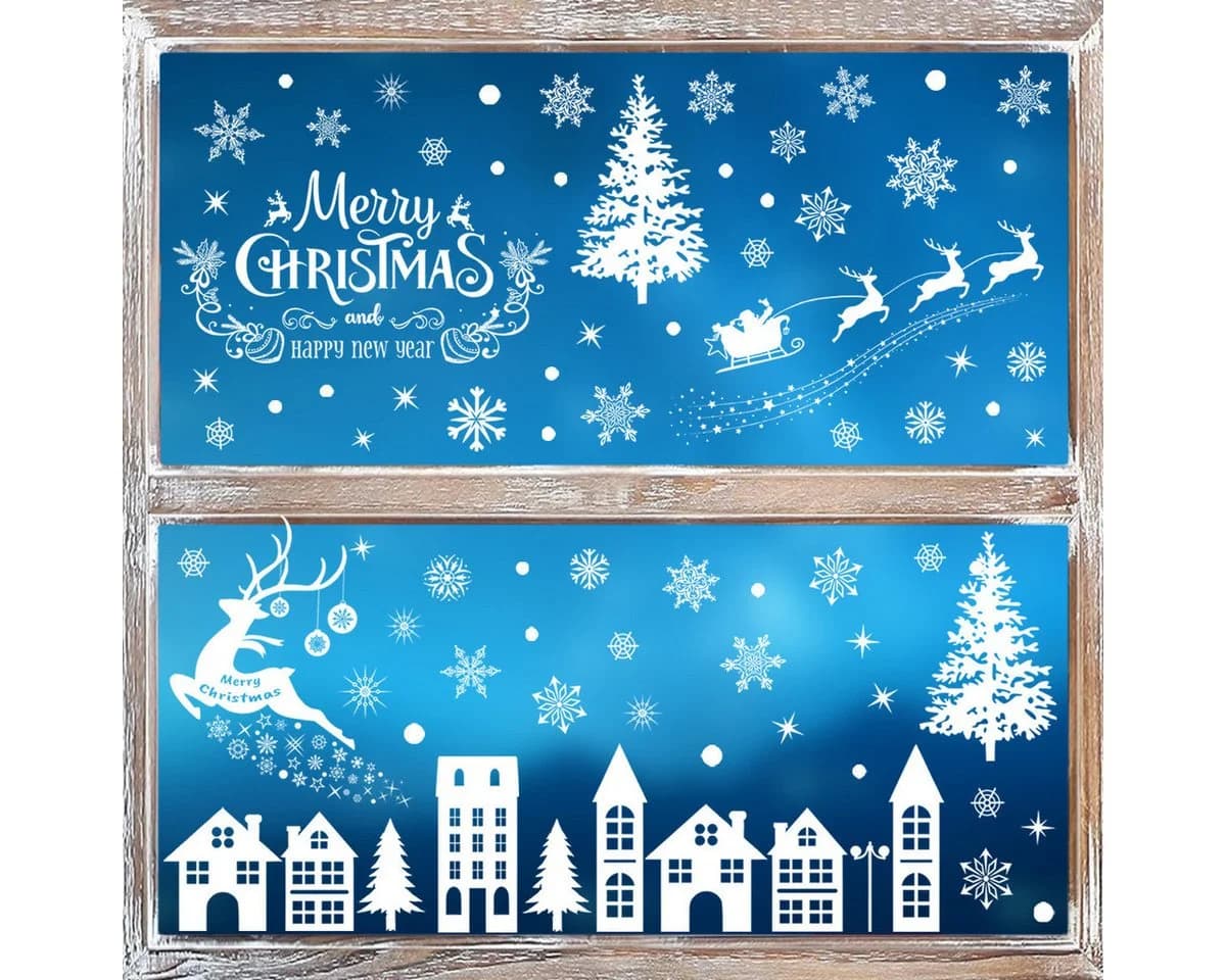 Coonoor Weihnachts-Fensterbilder 4-tlg. Selbstklebend & Wiederverwendbar - Bild 4