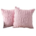 CLTYQ Kissenbezug Dekorativ Rosa Plüsch 45x45 cm (2 Stück) mit Schleife Bild 2