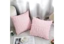 CLTYQ Kissenbezug Dekorativ Rosa Plüsch 45x45 cm (2 Stück) mit Schleife Bild 4