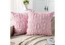 CLTYQ Kissenbezug Dekorativ Rosa Plüsch 45x45 cm (2 Stück) mit Schleife Bild 5