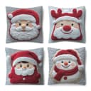 CLTYQ Kissenbezüge Weihnachten Retro 4er Set Leinen Bild 2