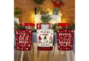 CLTYQ Stuhlhusse 6er-Set rot-schwarz kariert mit Weihnachtsmotiven Bild 4