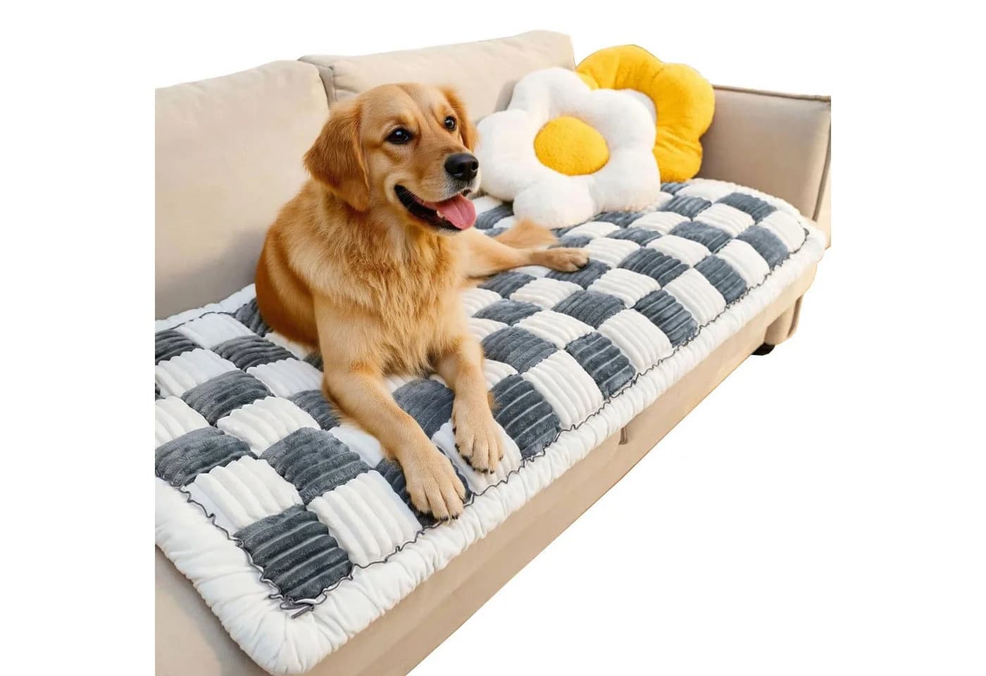 Coonoor Sofaschoner Weicher Flanell Überzug Grau Blau Rutschfest - Bild 2