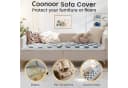 Coonoor Sofaschoner Weicher Flanell Überzug Grau Blau Rutschfest Bild 3