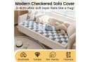 Coonoor Sofaschoner Weicher Flanell Überzug Grau Blau Rutschfest Bild 4