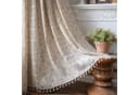 Beige Boho-Vorhang aus Baumwolle und Leinen Bild 1