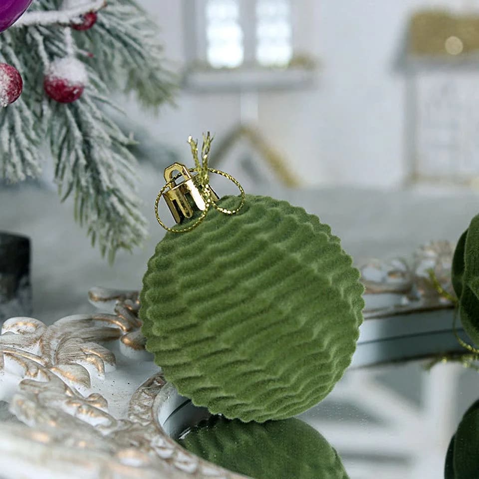 Coonoor Weihnachtsbaumkugel 48er Set Samt-Weihnachtskugeln in 4/6/8 cm - Bild 3