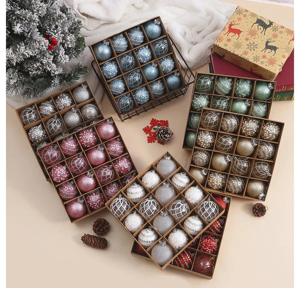 Bomiclss Weihnachtskugel-Set 16-tlg. Bunte Weihnachtsbaumkugeln