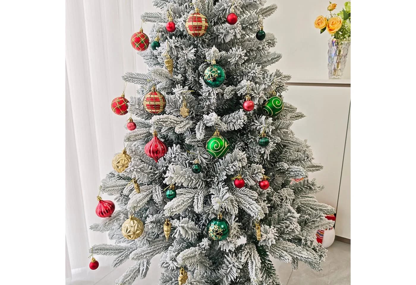Coonoor Weihnachtsbaumkugel Set 40-46 Stk. Rot/Grün Kunststoff - Bild 5