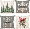 Bomiclss Kissenbezug 4er Set Weihnachtsdesign Leinenmischgewebe Bild 2