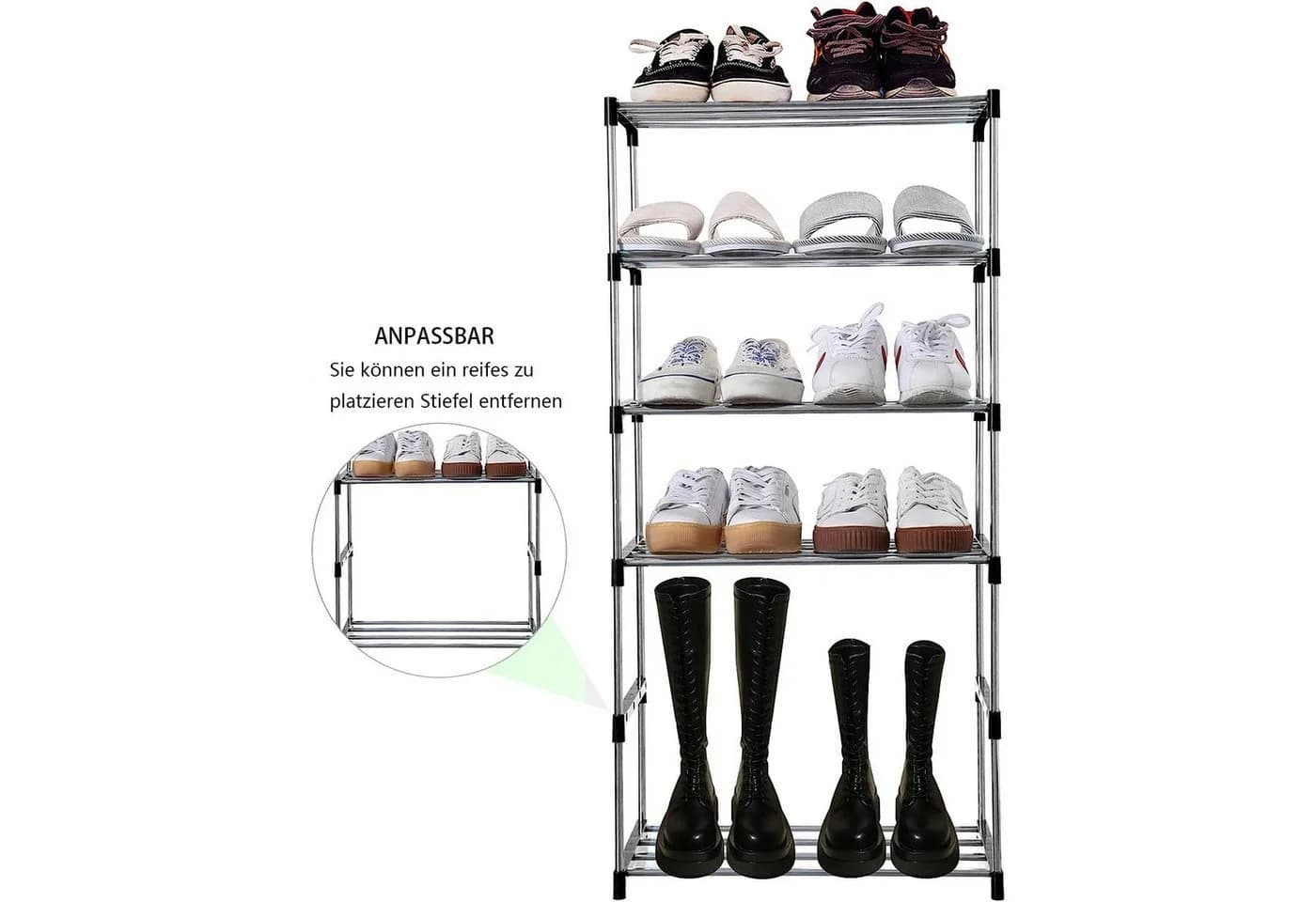 Venkuber Schuhregal 3-4 Stöckig Stapelbar Platzsparend - Bild 5