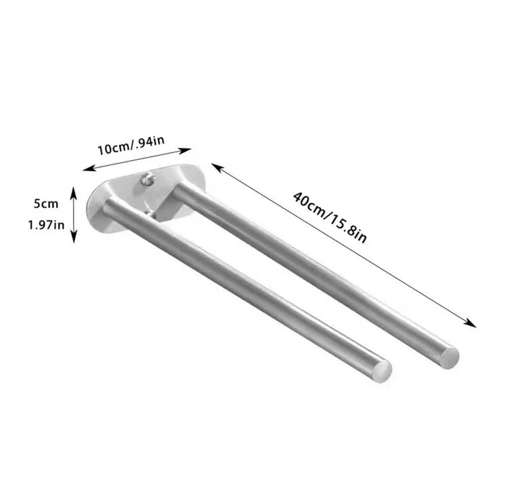 Venkuber Handtuchhalter Zweiarmiger Edelstahl-Handtuchhalter 40 cm Wandmontage