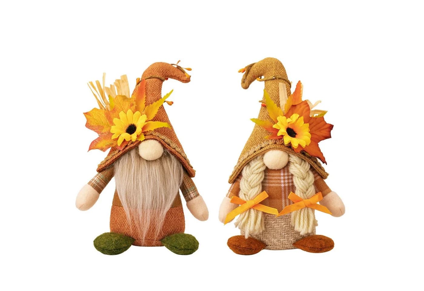 CLTYQ Wichtel Herbst Dekoration Figuren Set Bunt mit Sonnenblume - Bild 2