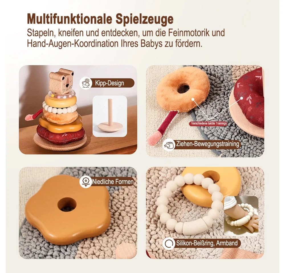 CLTYQ Stapelspielzeug Stapelbecher Spielzeug, 8 Becher, Montessori-Spielzeug für Babys, ab 18 Monaten