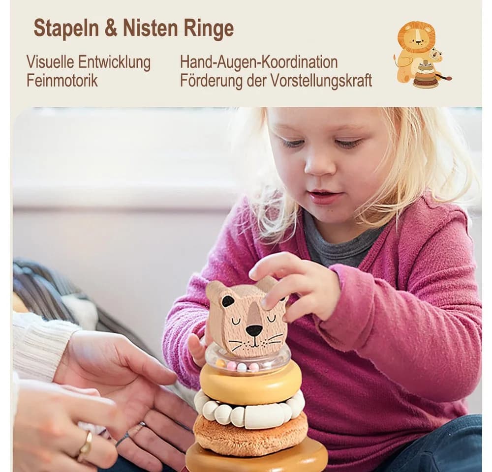 CLTYQ Stapelspielzeug Stapelbecher Spielzeug, 8 Becher, Montessori-Spielzeug für Babys, ab 18 Monaten - Bild 4