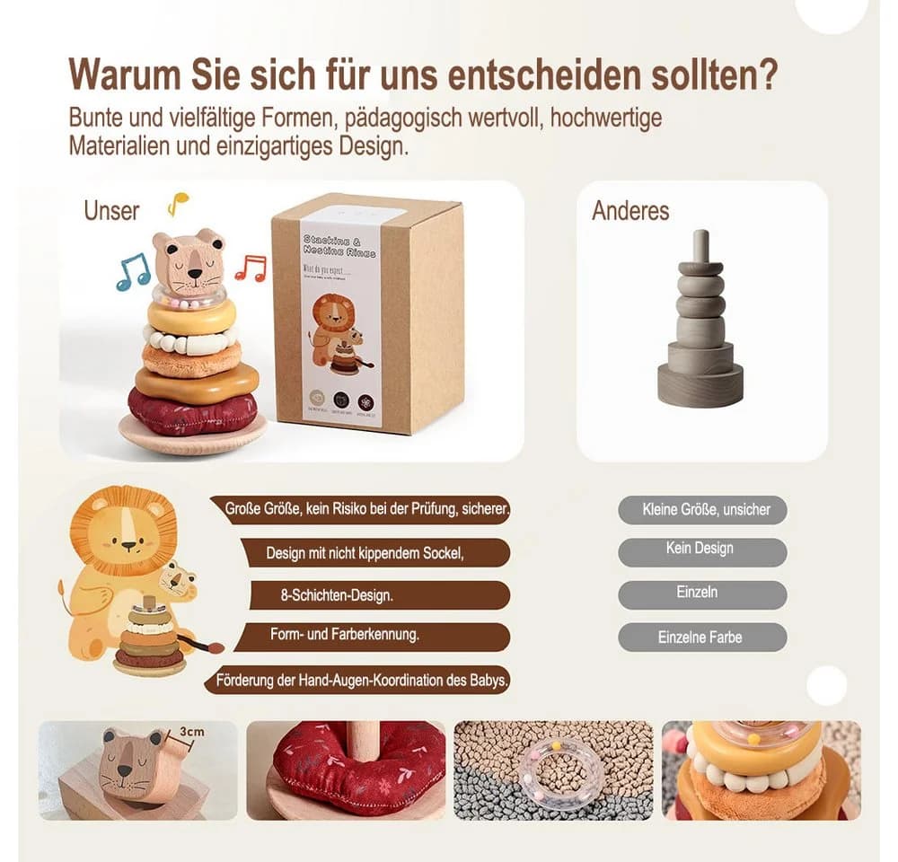 CLTYQ Stapelspielzeug Stapelbecher Spielzeug, 8 Becher, Montessori-Spielzeug für Babys, ab 18 Monaten - Bild 5